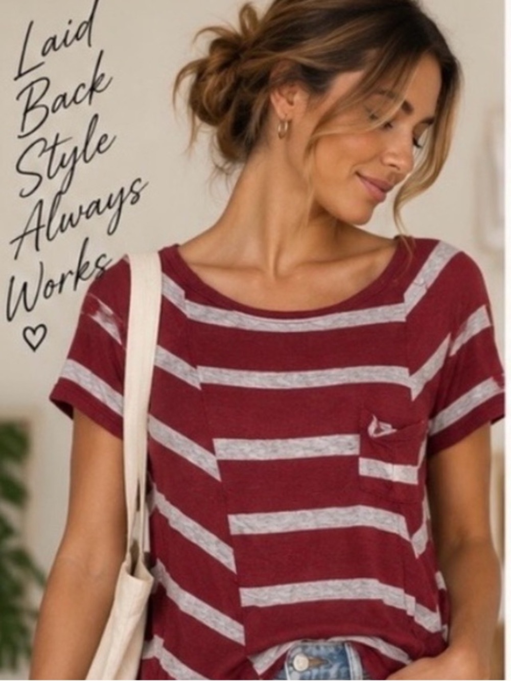 Anthropologie Striped Linen Blend Top